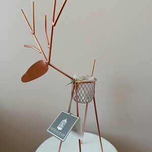 NWT Shiraleah Gold Tone Reindeer Votive Candle Holder Holiday Home Decor